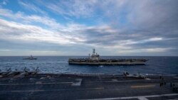 美軍羅斯福號航母(USS Theodore Roosevelt) 與尼米茲號(USS Nimitz)航母2021年2月9日在南中國海舉行雙航母聯演（美國海軍照片）