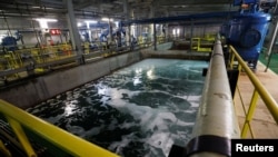 FILE - Barcelona's water desalination plant operates as Catalonia drought triggers water curbs in El Prat de Llobregat, near Barcelona, Spain, Jan. 18, 2024.