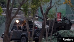 台灣軍隊在台東舉行軍演。 （2024年1月31日）
