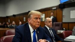 前總統特朗普2024年4月22日在紐約出席封口費一案的審判。