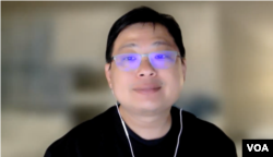 位於台北的台灣環境規劃協會理事長趙家緯 (美國之音視訊採訪截圖)