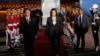 U.S. Vice President Kamala Harris, center, walks with Indonesian Health Minister Budi Gunadi Sadikin upon her arrival to attend the ASEAN Summit, at Soekarno-Hatta International Airport in Tangerang, near Jakarta, Indonesia, Sept. 5, 2023.