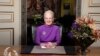 Queen Margrethe II gives a New Year's speech and announces her abdication from Christian IX's Palace, Amalienborg Castle, in Copenhagen, Denmark, Dec. 31, 2023. 