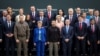 Ukrainian President Volodymyr Zelenskyy, front row, middle, poses with other world leaders for a photograph during a peace summit near Lucerne, Switzerland, June 15, 2024. 