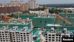資料照：碧桂園在天津開發的住宅區建築工地。（2023年8月18日）