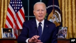 លោកប្រធានាធិបតី Joe Biden ថ្លែងពីសេតវិមាន នៅថ្ងៃទី១៩ ខែតុលា ឆ្នាំ២០២៣អំពីសង្រ្គាមនៅអ៊ីស្រាអែល និងអ៊ុយក្រែន។