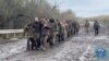 Ukrainian prisoners of war are seen during a swap, amid Russia's attack on Ukraine, at an unknown location, Ukraine, in this screengrab from a video released April 16, 2023. (Coordination Headquarters for the Treatment of Prisoners of War via Reuters) 