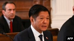 ប្រធានាធិបតី​ហ្វីលីពីន លោក Ferdinand Marcos Jr. ថ្លែង​ក្នុង​អំឡុង​ពេល​ជួប​ជាមួយ​ប្រធានាធិបតី​សហរដ្ឋ​អាមេរិក លោក Joe Biden និង​មន្ត្រី​ដទៃ​ទៀត​នៅ​សេតវិមាន ថ្ងៃទី១១ ខែ​មេសា ឆ្នាំ២០២៤។