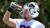 Arizona Cardinals' Ben Stille cools down during an NFL football organized team activity, in Tempe, Arizona, June 5, 2024.
