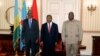 Kutoka kushoto: Rais wa Rwanda Paul Kagame, Rais wa Angola João Lourenço na Rais Felix Tshisekedi.
