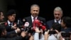 FILE - Turkey's Interior Minister Ali Yerlikaya speaks in front of the Interior Ministry following a bomb attack in Ankara, Oct. 1, 2023. Turkish police detained 33 people suspected of spying for Israel's Mossad intelligence service, Yerlikaya said Jan. 2, 2024.