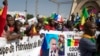 Une action de protestation contre la France et de soutien à la Russie à Bamako, la capitale du Mali. 