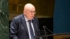 Vasily Nebenzya, Representante Permanente da Rússia junto das Nações Unidas, discursa na Assembleia Geral, Nova Iorque, 28 Fevereiro 2022