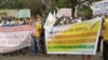 Rassemblement contre la cherté de la vie à Cotonou, au Bénin, le 28 février 2022. 