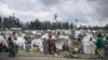 Dans un camp de déplacés remplis de personnes fuyant l'avancée des rebelles du M23, au nord de Goma, le 2 novembre 2022.