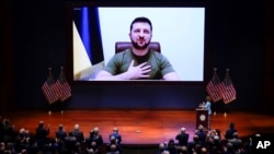 Presidente da Ucrânaia Volodymyr Zelenskyy ocacionado pelo Congresso dos Estados Unidos, Washington, 16 Março 2022 