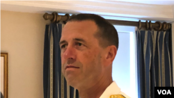美國海軍作戰部長理查森上將(Admiral John Richardson) （美國之音黎堡2019年7月2日）
