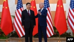 美國總統拜登在印尼巴厘島出席G20峰會前與中國國家主席習近平舉行會晤。（2022年11月14日）