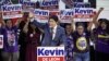 Kevin de Leon, California state Senate president pro tem and Democratic candidate for the U.S. Senate, speaks during an election party in Los Angeles, June 5, 2018.