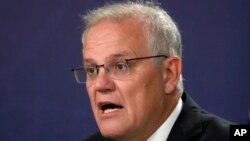 FILE - Australian Prime Minister Scott Morrison in Sydney, Feb. 23, 2022.