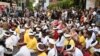 People gather for prayers at a memorial for victims killed in the 2002 Bali bombings during the 20th anniversary of the blasts that killed more than 200 people, in Kuta on the Indonesian resort island of Bali on Oct. 12, 2022. 