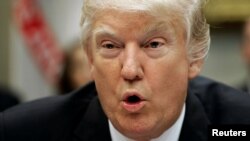 Donald Trump à la Maison Blanche, Washington, le 15 fevrier 2017. 