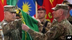 Cérémonie à Kaboul en Afghanistan, pour marquer la fin de la mission de combat des coalisés (AP)