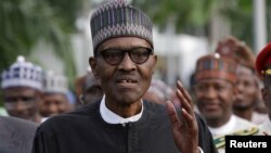Le président Muhammadu Buhari lors de son retour à Abuja, Nigeria, 19 août 2017