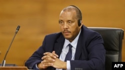 Getachew Reda, porte-parole des autorités rebelles du Tigré, lors de la réunion à Prétoria, en novembre 2022.