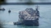 美國海軍“里根號”航母打擊群抵達釜山向北韓展示實力