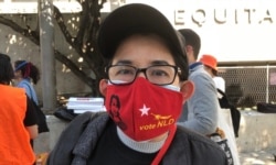 臨床實驗室科學家溫欽欽接受美國之音採訪。（美國之音2021年3月13日洛杉磯）