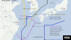 東中國海地區防空辨識區： 南韓擴大後的防空辨識區