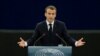 French President Emmanuel Macron delivers a speech before a debate on the Future of Europe at the European Parliament in Strasbourg, April 17, 2018.