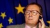 FILE - European Commission President Jacques Delors listens to a question during a press conference on Oct. 21, 1994, at the EU headquarters in Brussels. Delors has died, his family announced on Dec. 27, 2023.
