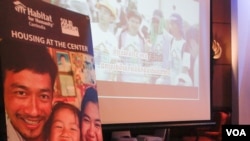 The National Housing Forum 2017 conference hosted by Habitat for Humanity Cambodia, discusses key policies to tackle housing issues, Phnom Penh, Cambodia, June 27, 2017. (Khan Sokummono/ VOA Khmer)