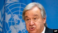 Генсек ООН Антоніу Гутерріш на конференції в Нью-Йорку, 8 червня 2022 року. (AP Photo/Мері Альтаффер)