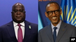 Le président de la République démocratique du Congo, Félix Tshisekedi (g),
et son homologue rwandais, Paul Kagame, doivent se recontrer à Luanda le 15 décembre 2024.