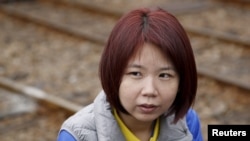 Lin Li-chan, once a "foreign bride" after her cash-strapped Cambodian family married her off through a broker to Taiwan, and is running for lawmaker in the parliamentary vote, attends an interview with Reuters in Changhua, Taiwan, Jan. 13, 2016.