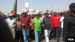 Líderes da Unita na manifestação