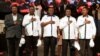 Moses Wetangula (kulia) akiwa na Kalonzo Musyoka, Isaac Ruto, Raila Odinga na Musalia Mudavadi (kushoto) wakati walipokuwa pamoja katika muungano wa NASA. April 20, 2017. Wetangula amechaguliwa kuwa spika wa bunge la taifa. Musyoka akajiondoa kinyang'anyiro cha spika wa senate