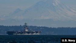 尼米茲號航母USS Nimitz在美國西海岸執行任務。（美國海軍2020年2月22日照片）