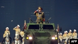北韓軍隊頭號將領朴正天元帥在平壤舉行的閱軍儀式上。（2021年1月14日）
