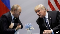Le président Donald Trump rencontre le président russe Vladimir Poutine lors du Sommet du G20, à Hambourg, 7 juillet 2017. (AP Photo / Evan Vucci)
