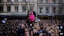 "Manifestation pour l'amour", Stockholm, Suède, le 9 avril 2017. 