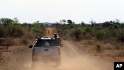 La brigade anti-braconnage s'entraine dans la réserve de Madikwe, au Botswana, le 8 novembre 2013. (AP)