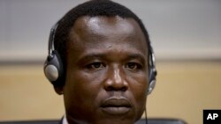 Dominic Owen, un des commandants du mouvement rebelle ougandais LRA, lors d'une audience à la Cour pénale internationale à La Haye.