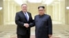 North Korean leader Kim Jong Un, right, shakes hands with U.S. Secretary of State Mike Pompeo in this undated photo released on May 9, 2018, by North Korea's Korean Central News Agency (KCNA) in Pyongyang. 