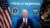 Le président américain Joe Biden avec le vice-président Kamala Harris prononce une allocution sur la réponse de Covid-19 et les vaccinations dans le South Court Auditorium de la Maison Blanche à Washington DC. (Photo AFP/JIM WATSON)