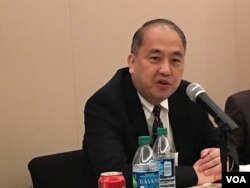 台海安全研析中心主任梅复兴 (美国之音钟辰芳拍摄)
