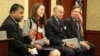 From left to right: Satu Limaye, Director, East-West Center in Washington, Patricia Mahoney, Acting Deputy Assistant Secretary for Southeast Asia, US, Department of State, Lieutenant Gen. Wallace Gregson, Jr. (Ret.), Former Assistant Secretary of Defense for Asian and Pacific Security Affairs, Alex Feldman, President, US-ASEAN Business Council during 40th Anniversary Cebration of the US-ASEAN Partnership at Capitol Visitor Center on Tuesday May 16, 2017. (Seourn Vathana/VOA Khmer) 